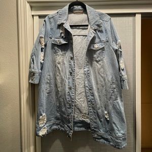 Long denim jacket med duster longline